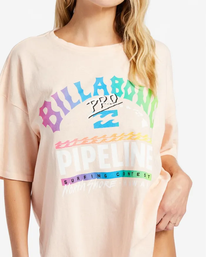 Billabong Pro Pipeline Oversized TShirt Washed Peach Women Graphic Tees and Tanks Billabong Pro Pipeline Oversized TShirt Washed Peach Women Graphic Tees and Tanks