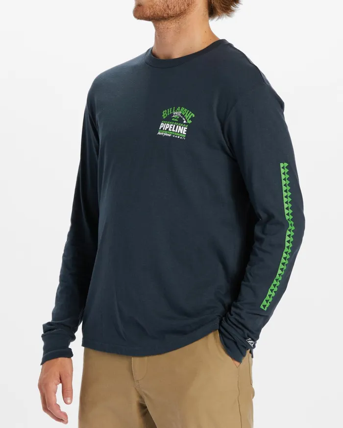 Billabong Pro Pipeline Poster Long Sleeve TShirt Navy Men TShirts Billabong Pro Pipeline Poster Long Sleeve TShirt Navy Men TShirts