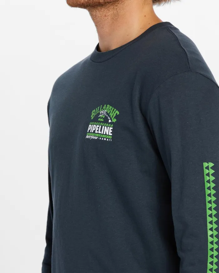 Billabong Pro Pipeline Poster Long Sleeve TShirt Navy Men TShirts Billabong Pro Pipeline Poster Long Sleeve TShirt Navy Men TShirts