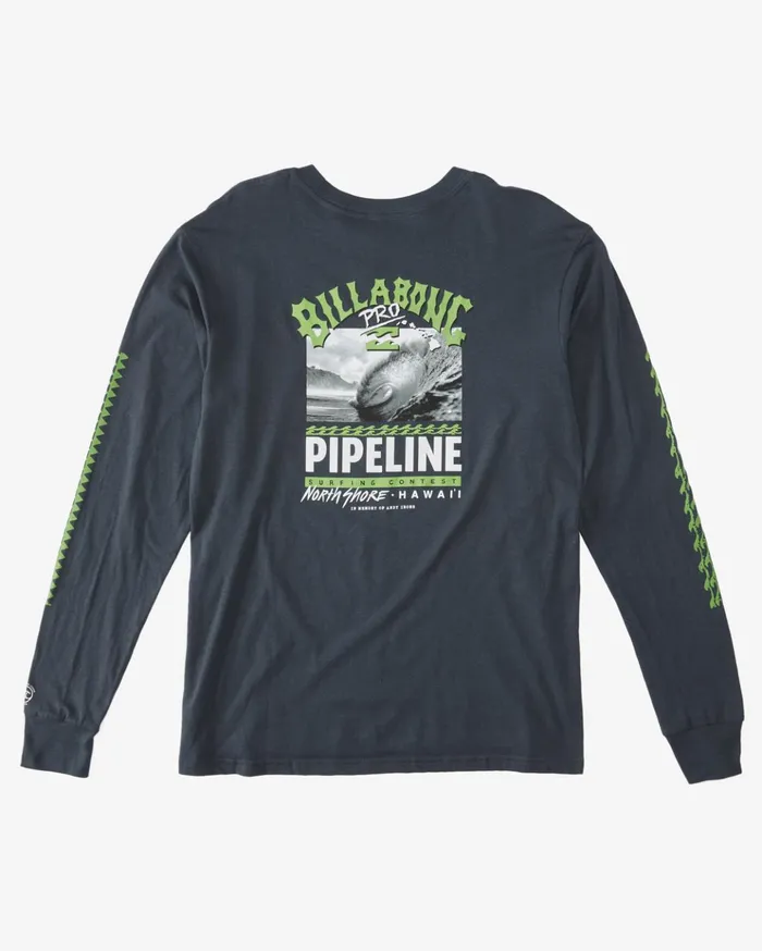 Billabong Pro Pipeline Poster Long Sleeve TShirt Navy Men TShirts Billabong Pro Pipeline Poster Long Sleeve TShirt Navy Men TShirts