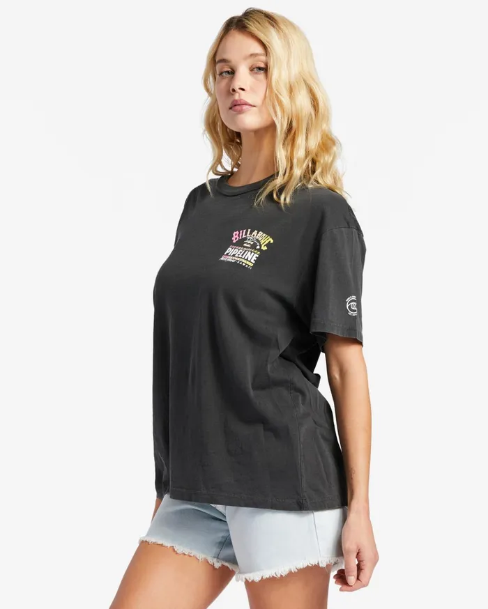 Billabong Pro Pipeline Poster Oversized TShirt Off Black Women Graphic Tees and Tanks Billabong Pro Pipeline Poster Oversized TShirt Off Black Women Graphic Tees and Tanks
