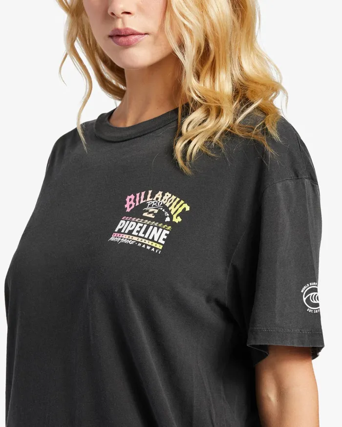 Billabong Pro Pipeline Poster Oversized TShirt Off Black Women Graphic Tees and Tanks Billabong Pro Pipeline Poster Oversized TShirt Off Black Women Graphic Tees and Tanks