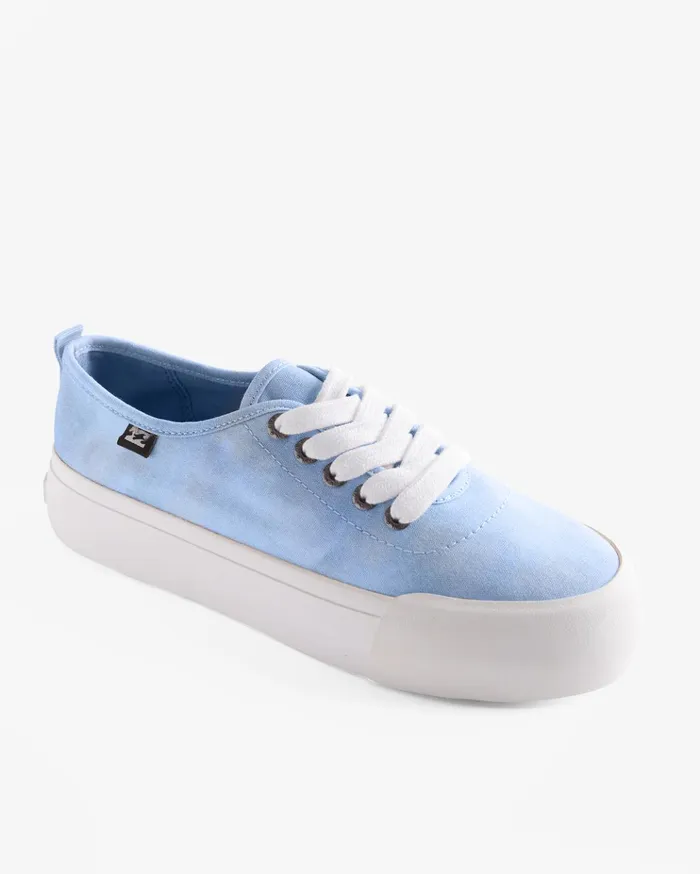 Billabong Puebla Canvas Platform Shoes Bliss Blue Women Shoes
