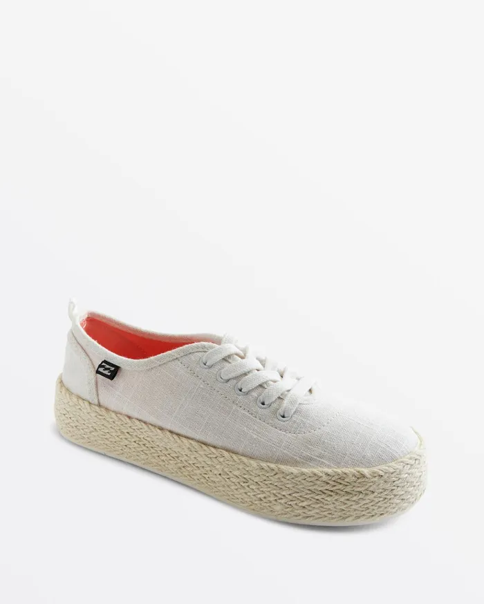 Billabong Puebla Canvas Platform Shoes White Women Shoes