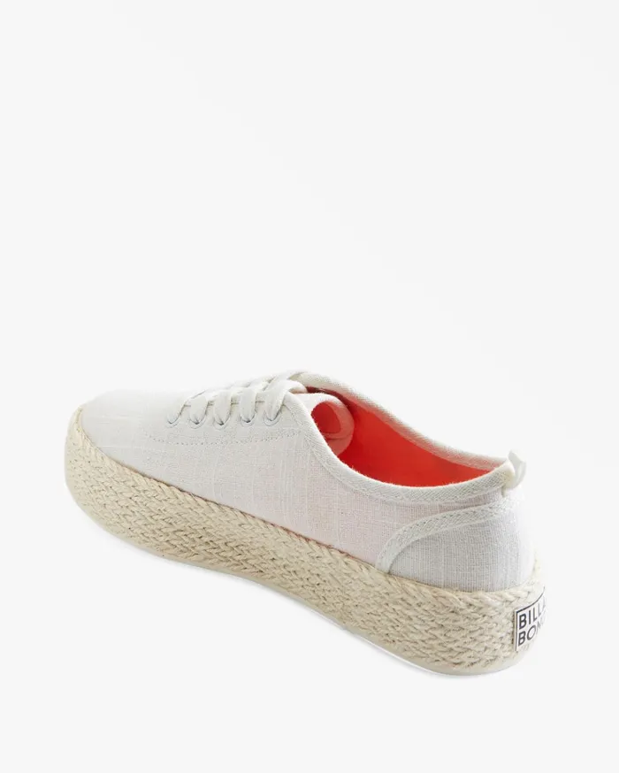 Billabong Puebla Canvas Platform Shoes White Women Shoes