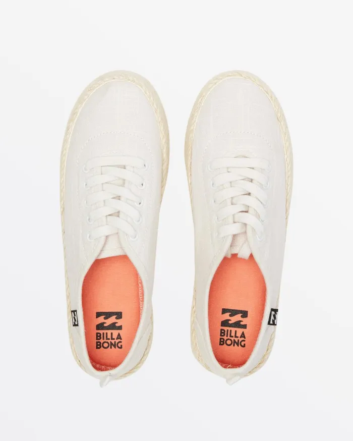 Billabong Puebla Canvas Platform Shoes White Women Shoes