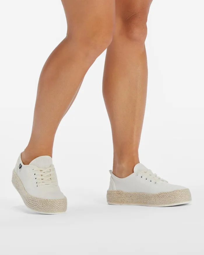 Billabong Puebla Canvas Platform Shoes White Women Shoes