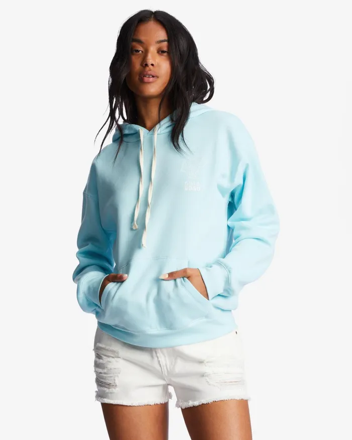 Billabong Radiate Love Hoodie Pure Aqua Women Hoodies and Fleece