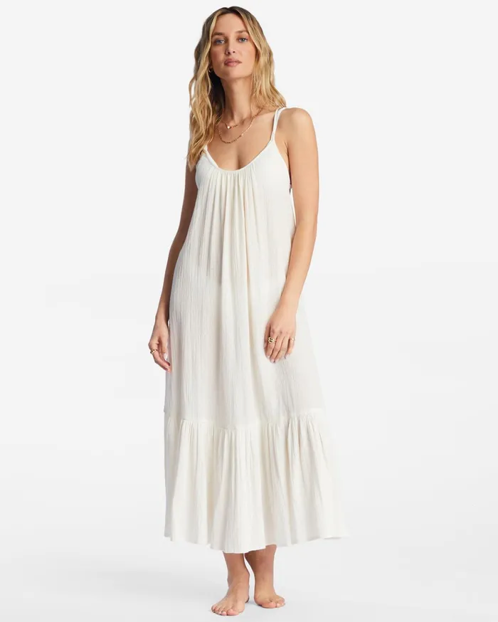 Billabong Ready For Sun Beach CoverUp Salt Crystal Women Dresses