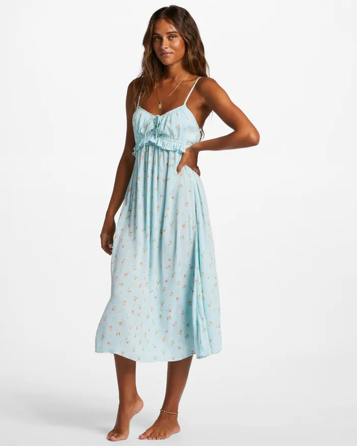 Billabong Rebel Heart Midi Slip Dress Pure Aqua Women Dresses Billabong Rebel Heart Midi Slip Dress Pure Aqua Women Dresses
