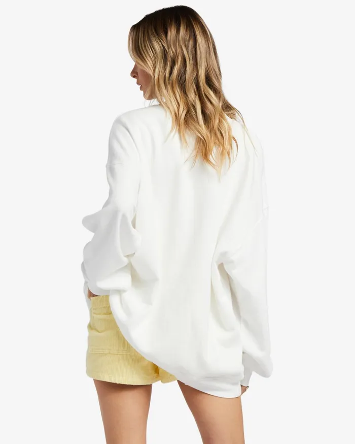 Billabong Ride In Oversized Crewneck Sweatshirt Salt Crystal 2 Women Hoodies and Fleece Billabong Ride In Oversized Crewneck Sweatshirt Salt Crystal 2 Women Hoodies and Fleece