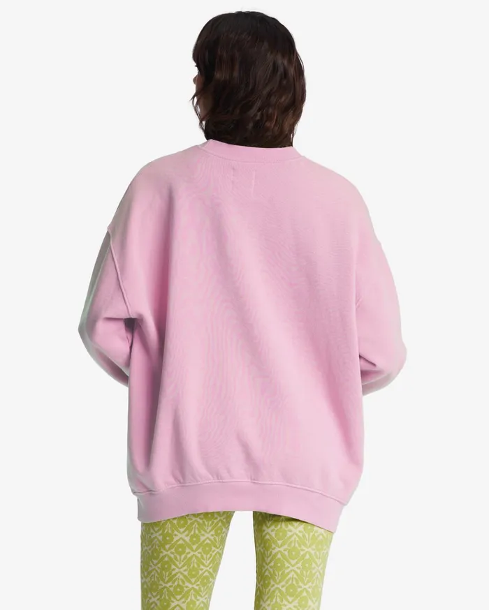 Billabong Ride In Oversized Crewneck Sweatshirt Washed Pink Women Hoodies and Fleece Billabong Ride In Oversized Crewneck Sweatshirt Washed Pink Women Hoodies and Fleece