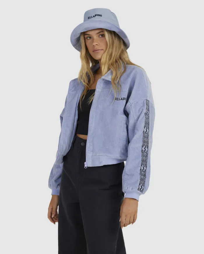 Billabong Riding The Tone Cropped Corduroy Jacket Wavy Blue Women Jackets Billabong Riding The Tone Cropped Corduroy Jacket Wavy Blue Women Jackets