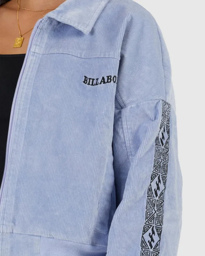 Billabong Riding The Tone Cropped Corduroy Jacket Wavy Blue Women Jackets Billabong Riding The Tone Cropped Corduroy Jacket Wavy Blue Women Jackets