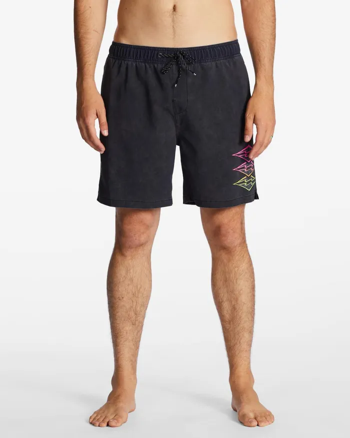 Billabong Riot Layback 17quot Boardshorts Black Men Elastic Waist Boardshorts Billabong Riot Layback 17quot Boardshorts Black Men Elastic Waist Boardshorts