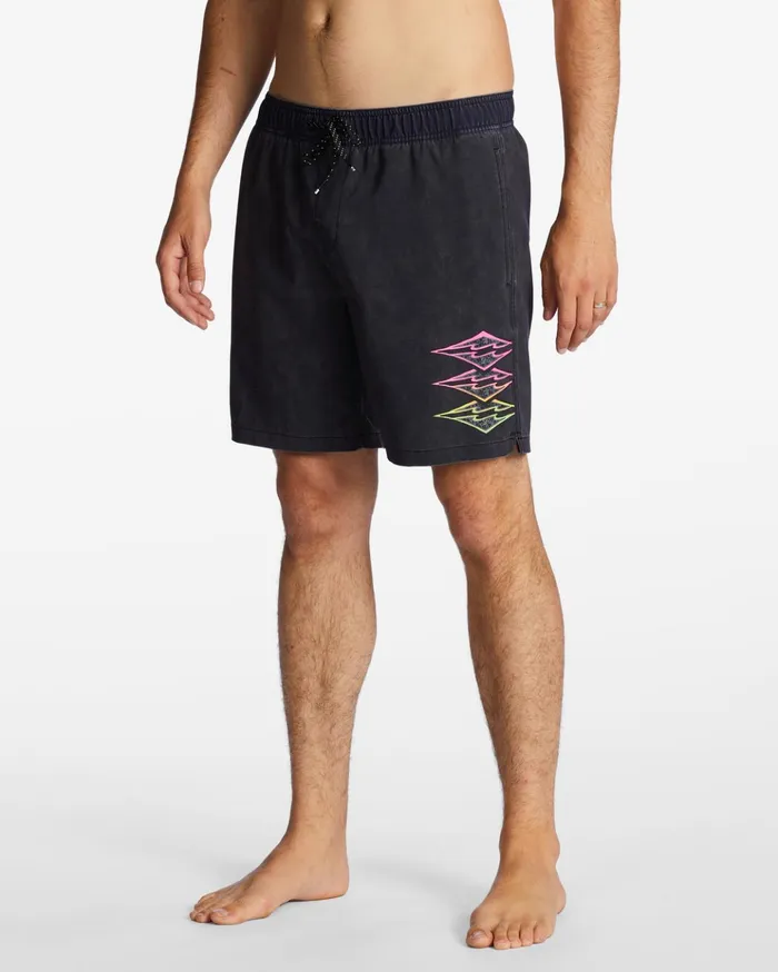 Billabong Riot Layback 17quot Boardshorts Black Men Elastic Waist Boardshorts Billabong Riot Layback 17quot Boardshorts Black Men Elastic Waist Boardshorts