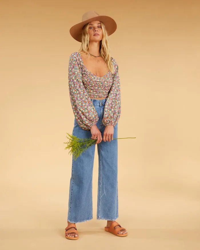 Billabong Salty Blonde Free Love Crop Top Multi Women Tops Billabong Salty Blonde Free Love Crop Top Multi Women Tops