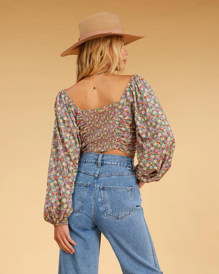 Billabong Salty Blonde Free Love Crop Top Multi Women Tops Billabong Salty Blonde Free Love Crop Top Multi Women Tops