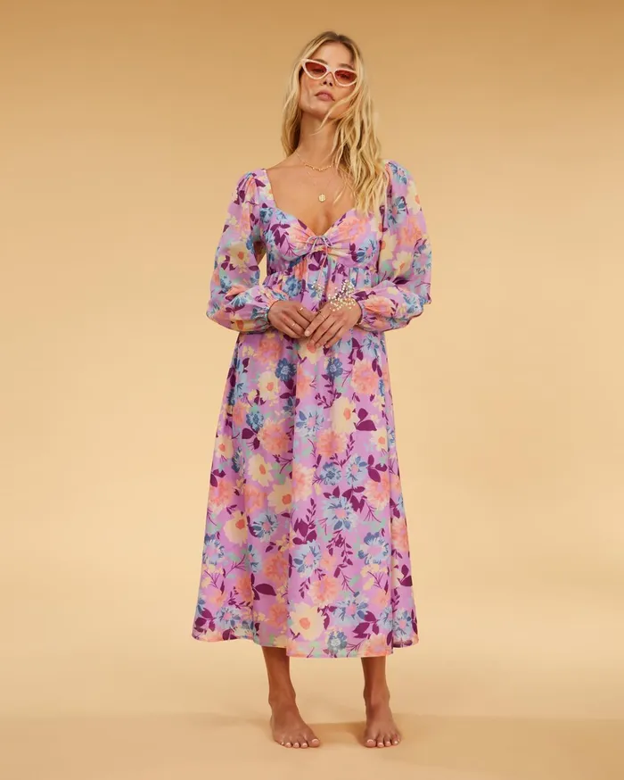 Billabong Salty Blonde Paradise Love Long Sleeve Midi Dress Lovin Lilac Women Dresses Billabong Salty Blonde Paradise Love Long Sleeve Midi Dress Lovin Lilac Women Dresses