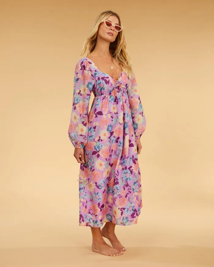 Billabong Salty Blonde Paradise Love Long Sleeve Midi Dress Lovin Lilac Women Dresses Billabong Salty Blonde Paradise Love Long Sleeve Midi Dress Lovin Lilac Women Dresses