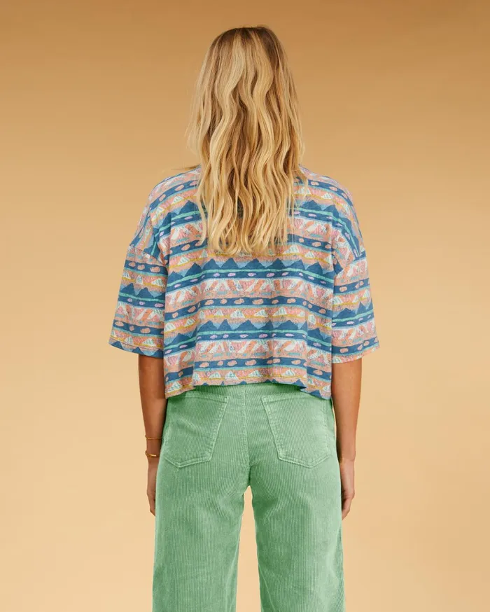 Billabong Salty Blonde Still Salty Boxy TShirt Multi Women Tops Billabong Salty Blonde Still Salty Boxy TShirt Multi Women Tops