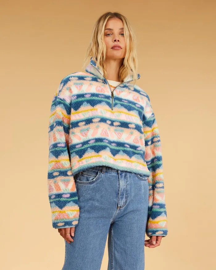 Billabong Salty Blonde Surfside Cozy HalfZip Pullover Sweatshirt Deja Blue Women Hoodies and Fleece Billabong Salty Blonde Surfside Cozy HalfZip Pullover Sweatshirt Deja Blue Women Hoodies and Fleece
