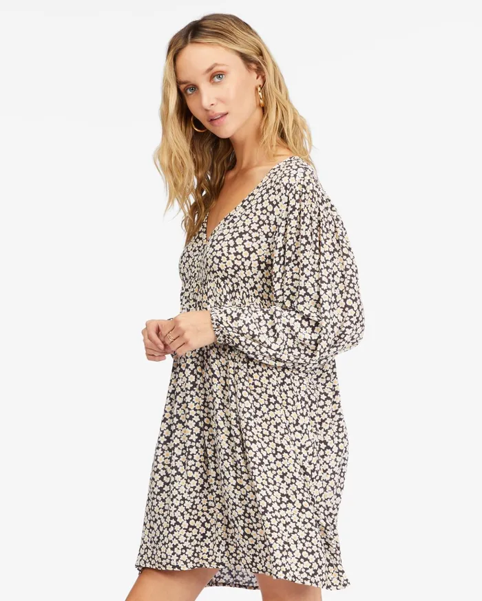 Billabong Secret Wish Long Sleeve Babydoll Dress Off Black Women Dresses Billabong Secret Wish Long Sleeve Babydoll Dress Off Black Women Dresses