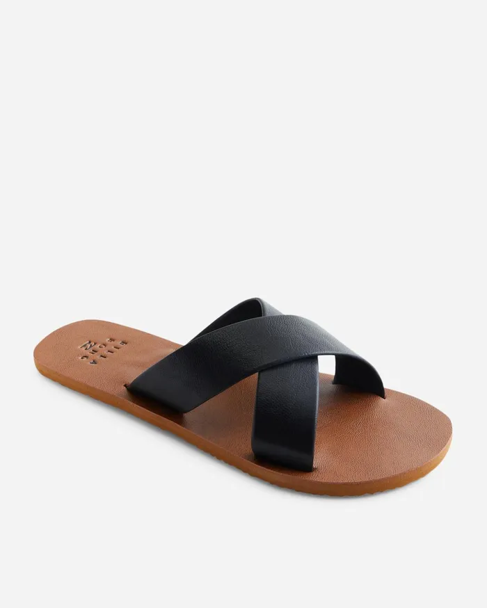 Billabong See Thru Me Single Strap Sandals Black Women Shoes