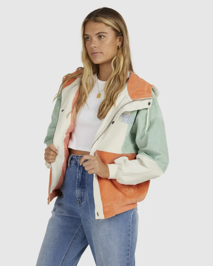 Billabong Set The Tone Hooded Corduroy Jacket Multi Women Jackets Billabong Set The Tone Hooded Corduroy Jacket Multi Women Jackets