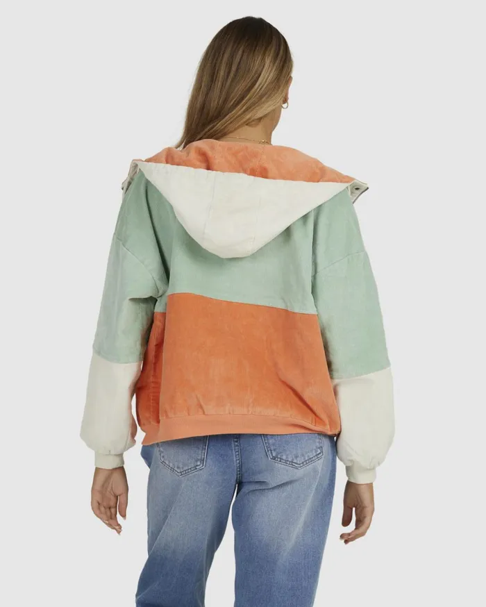 Billabong Set The Tone Hooded Corduroy Jacket Multi Women Jackets Billabong Set The Tone Hooded Corduroy Jacket Multi Women Jackets