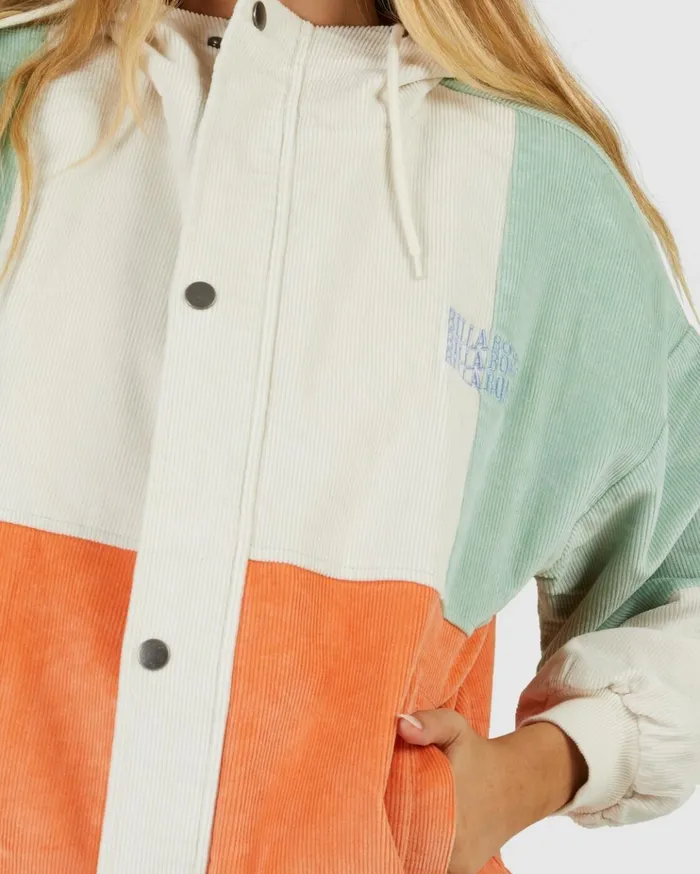 Billabong Set The Tone Hooded Corduroy Jacket Multi Women Jackets Billabong Set The Tone Hooded Corduroy Jacket Multi Women Jackets