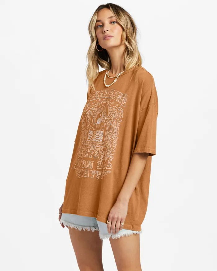 Billabong Shine For You Oversized TShirt Summer Spice Women Graphic Tees and Tanks Billabong Shine For You Oversized TShirt Summer Spice Women Graphic Tees and Tanks