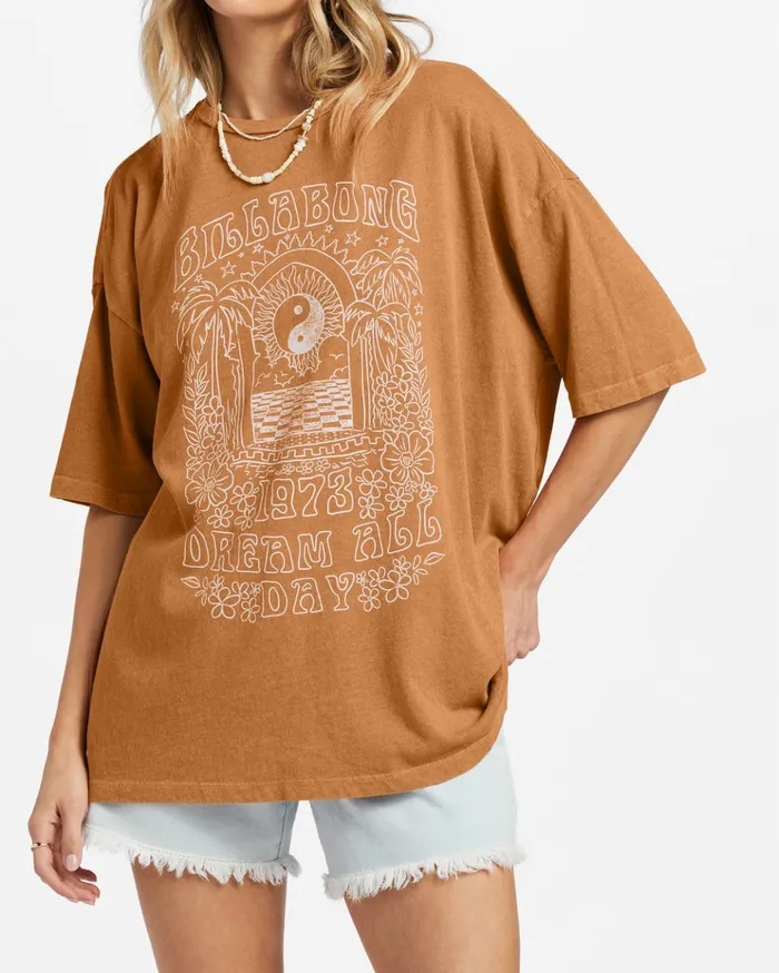 Billabong Shine For You Oversized TShirt Summer Spice Women Graphic Tees and Tanks Billabong Shine For You Oversized TShirt Summer Spice Women Graphic Tees and Tanks
