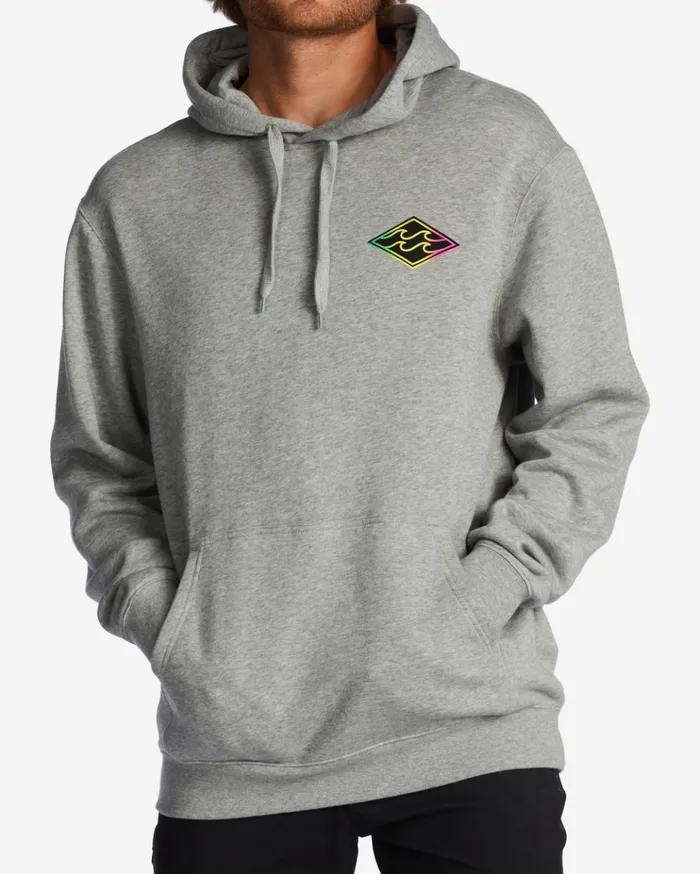Billabong Short Sands Pullover Hoodie Grey Heather Men Hoodies and Fleece