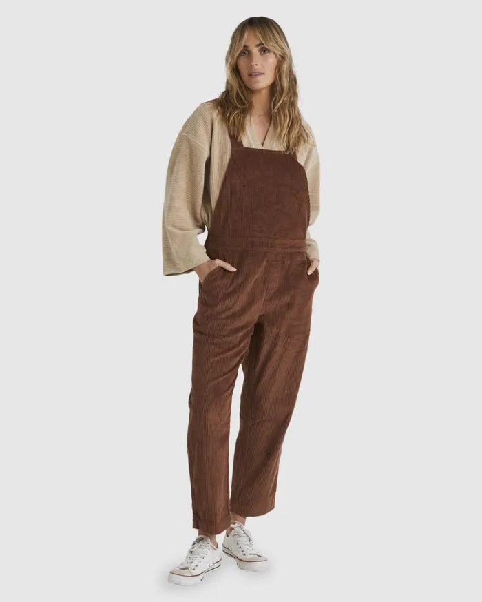 Billabong So Stoked Overalls Dark Choc Women Dresses