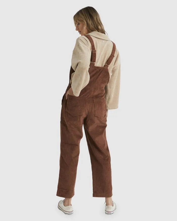 Billabong So Stoked Overalls Dark Choc Women Dresses Billabong So Stoked Overalls Dark Choc Women Dresses
