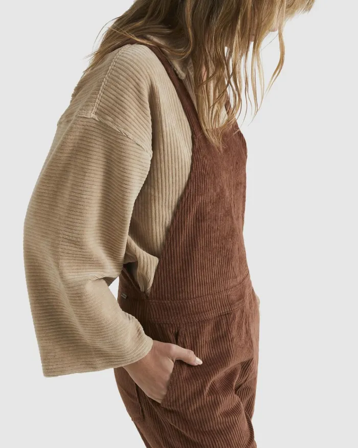 Billabong So Stoked Overalls Dark Choc Women Dresses Billabong So Stoked Overalls Dark Choc Women Dresses