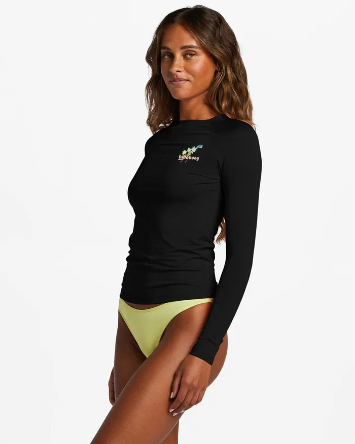 Billabong Sol Searcher Long Sleeve UPF 50 Rashguard Black Pebble Women Rashguards and Bodysuits Billabong Sol Searcher Long Sleeve UPF 50 Rashguard Black Pebble Women Rashguards and Bodysuits