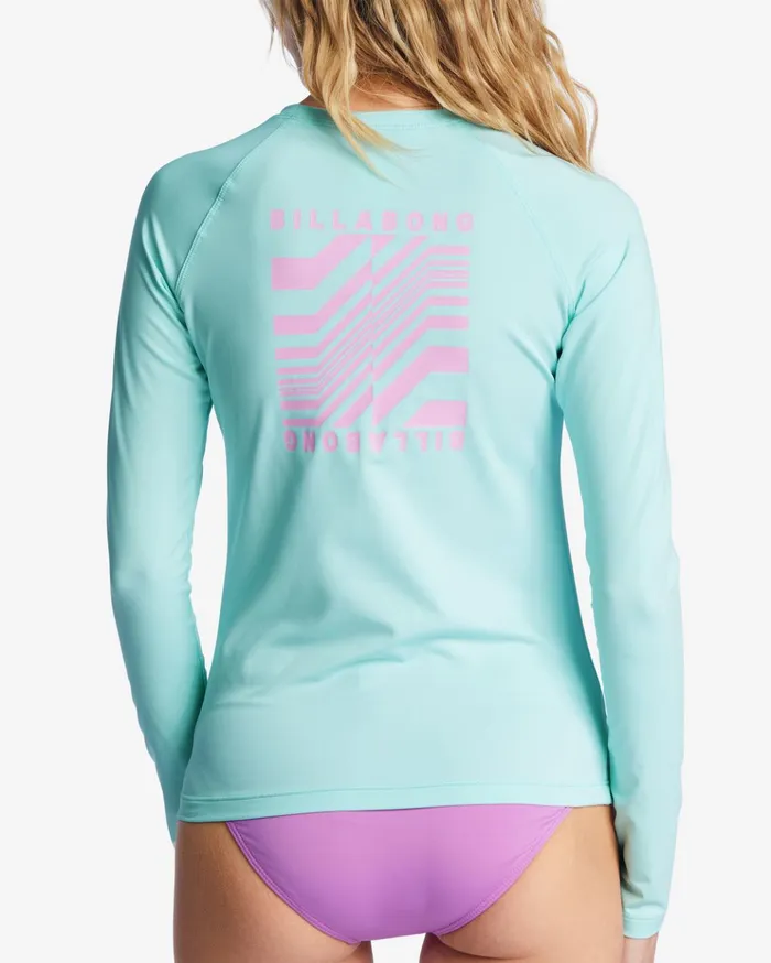 Billabong Sol Searcher Long Sleeve UPF 50 Rashguard Pure Aqua Women Rashguards and Bodysuits Billabong Sol Searcher Long Sleeve UPF 50 Rashguard Pure Aqua Women Rashguards and Bodysuits