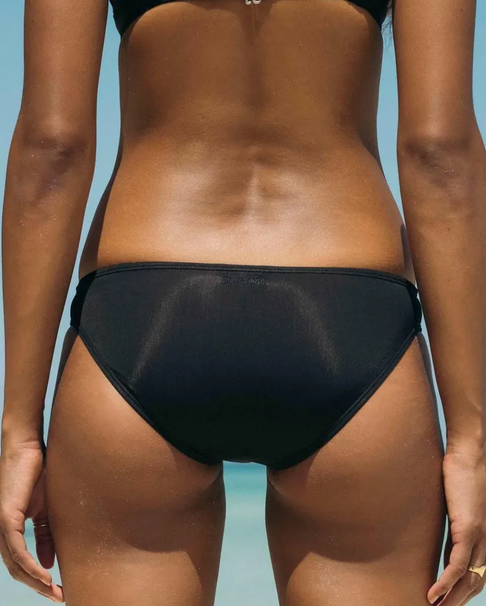 Billabong Sol Searcher Lowrider Bikini Bottoms Black Pebble Women Bikinis