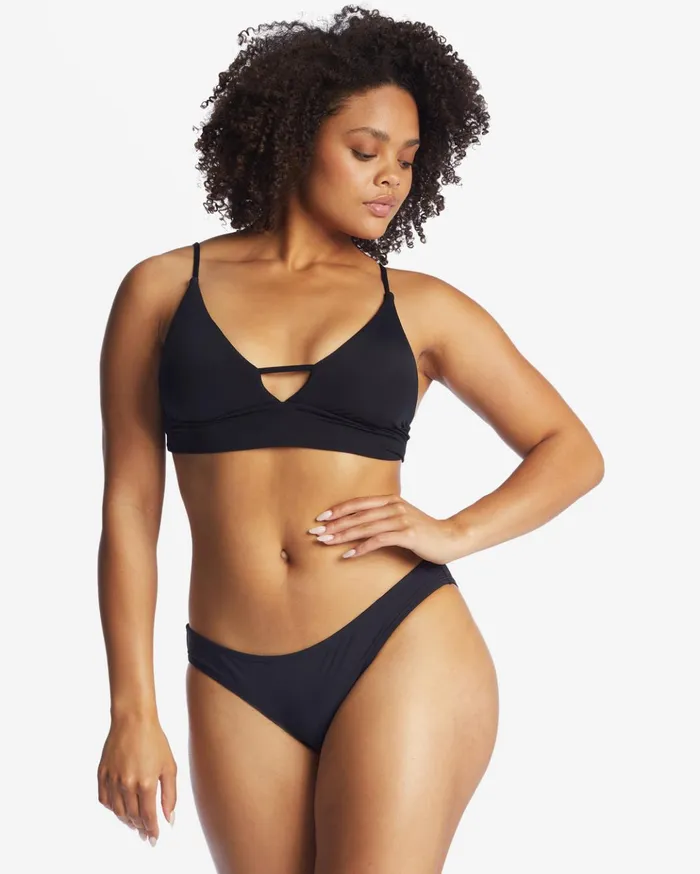 Billabong Sol Searcher VNeck Cami Bikini Top Black Pebble Women Bikinis
