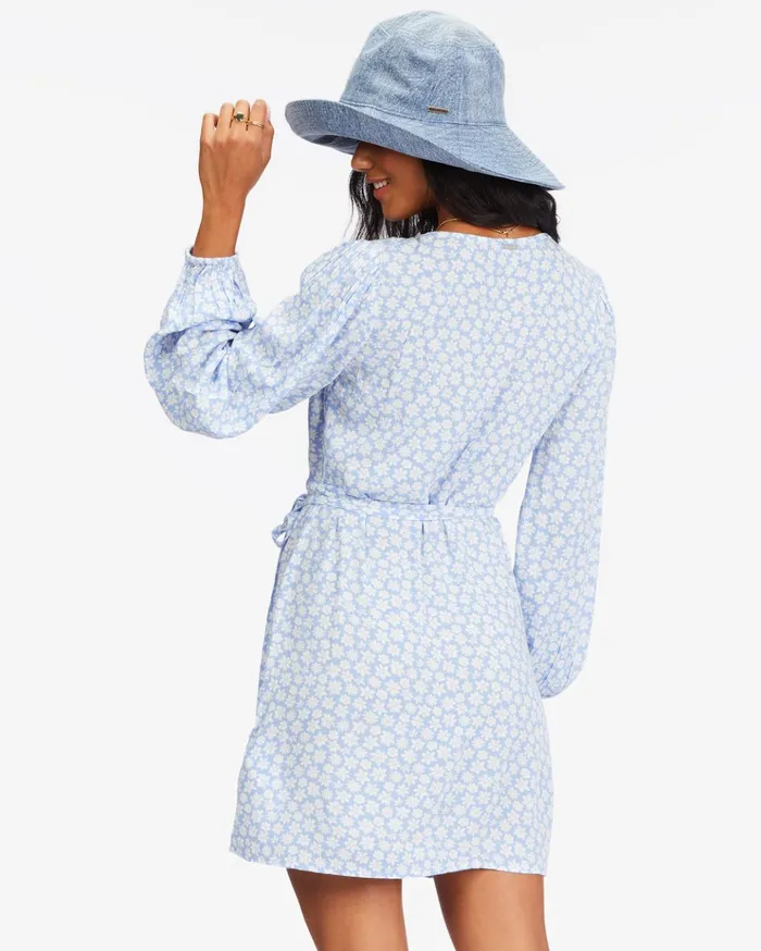 Billabong Spring Romance Mini Wrap Dress Baby Blues Women Dresses Billabong Spring Romance Mini Wrap Dress Baby Blues Women Dresses