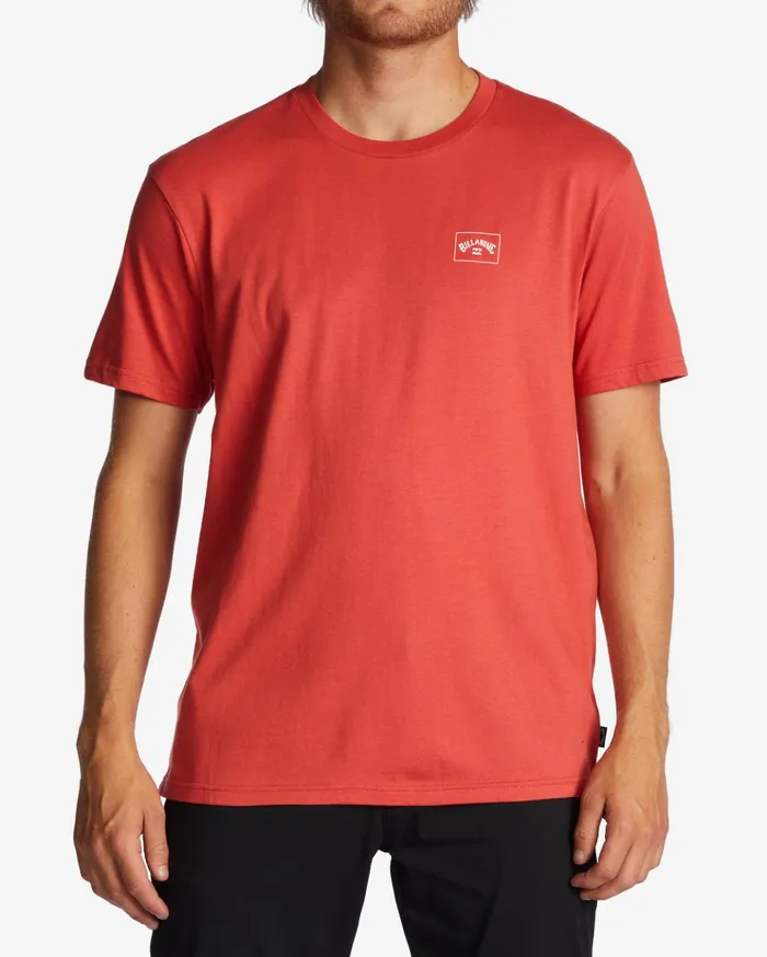 Billabong Stacked Arch TShirt Dark Coral Men TShirts
