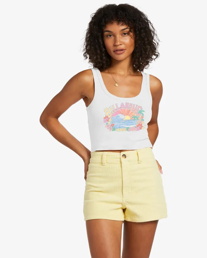 Billabong Stay Salty Tank Top Salt Crystal Women Graphic Tees and Tanks
