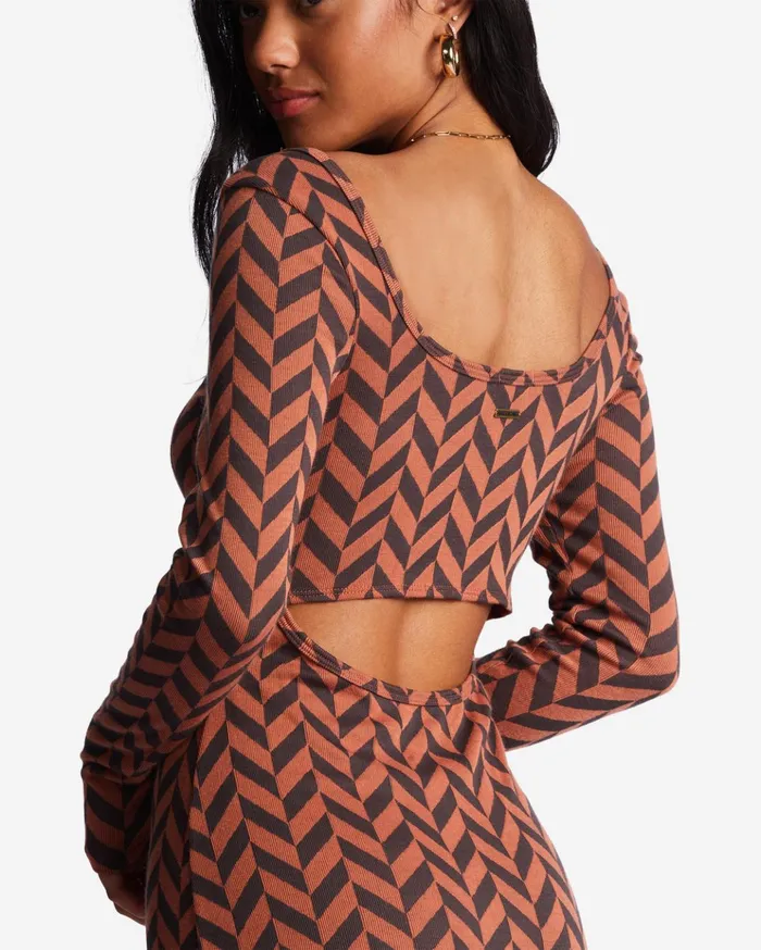 Billabong Still Your Girl Long Sleeve Jersey Dress Brick Women Dresses Billabong Still Your Girl Long Sleeve Jersey Dress Brick Women Dresses