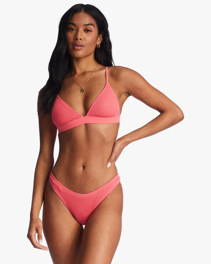 Billabong Summer High Fixed Triangle Bikini Top Coral Crush Women Bikinis