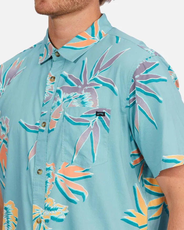 Billabong Sundays Floral Short Sleeve Shirt Light Marine Men Shirts Billabong Sundays Floral Short Sleeve Shirt Light Marine Men Shirts