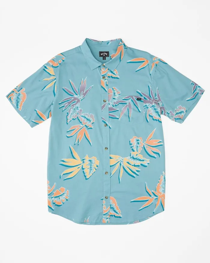 Billabong Sundays Floral Short Sleeve Shirt Light Marine Men Shirts Billabong Sundays Floral Short Sleeve Shirt Light Marine Men Shirts