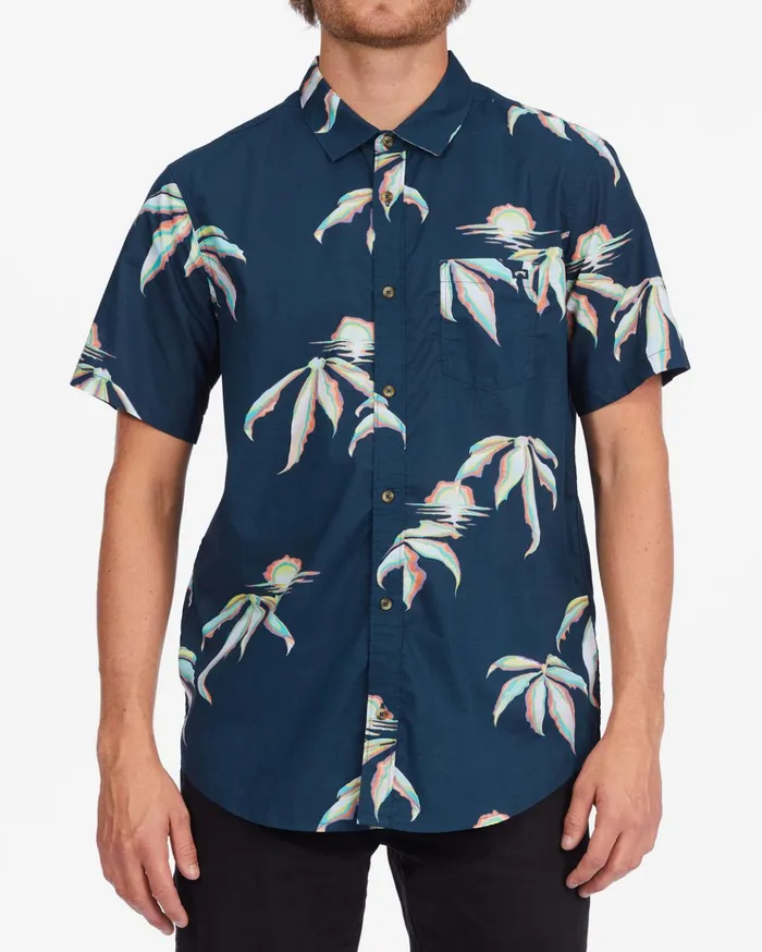 Billabong Sundays Floral Short Sleeve Shirt Navy Men Shirts