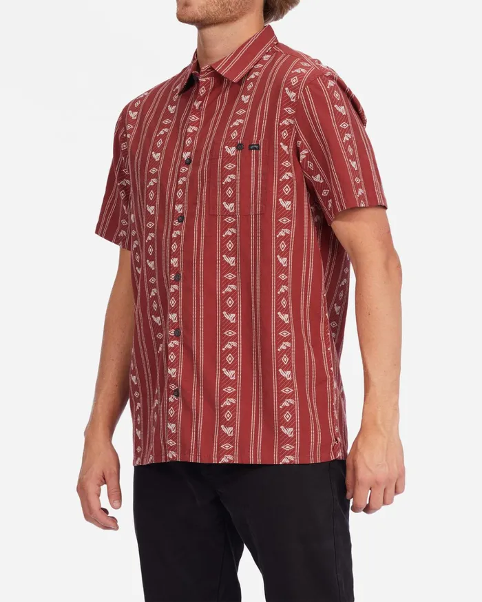 Billabong Sundays Jacquard Short Sleeve Shirt Oxblood Men Shirts Billabong Sundays Jacquard Short Sleeve Shirt Oxblood Men Shirts